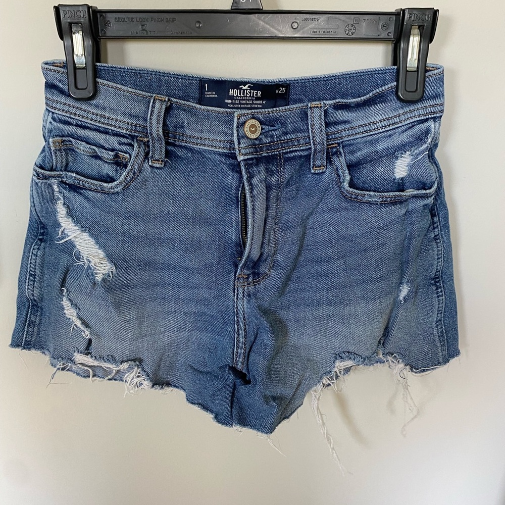 Hollister Women's Blue Denim Shorts